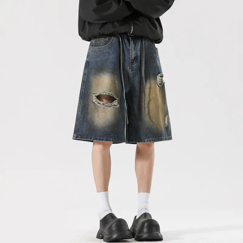 PISYPOX Denim Shorts Unisex Washed Color-4