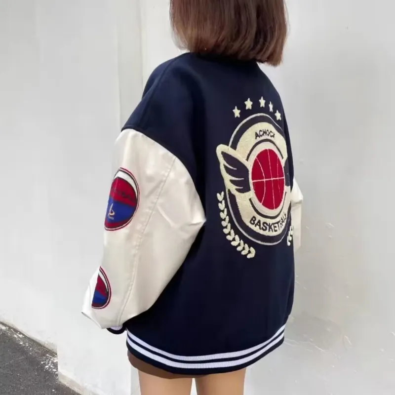 PISYPOX Baseball Jacket Unisex Navy Blue-3