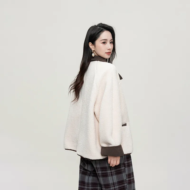 Shavani Cropped Coat Women's Milk White-3