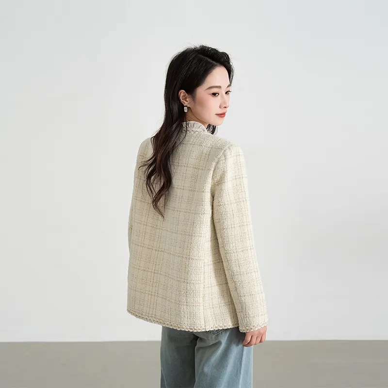 Shavani Chanel Inspired Coats Women's Ecru-3