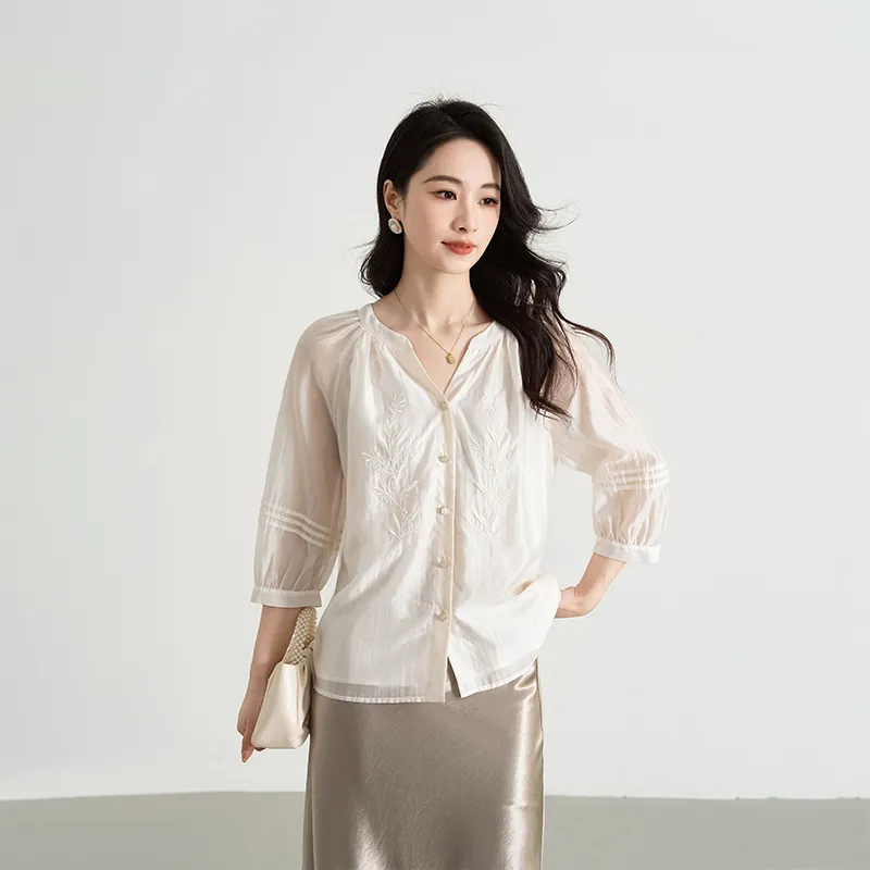 Shavani Shirt Women's Pearl White-5
