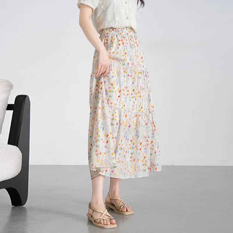 Shavani Casual Long Skirt Women's Floral-4