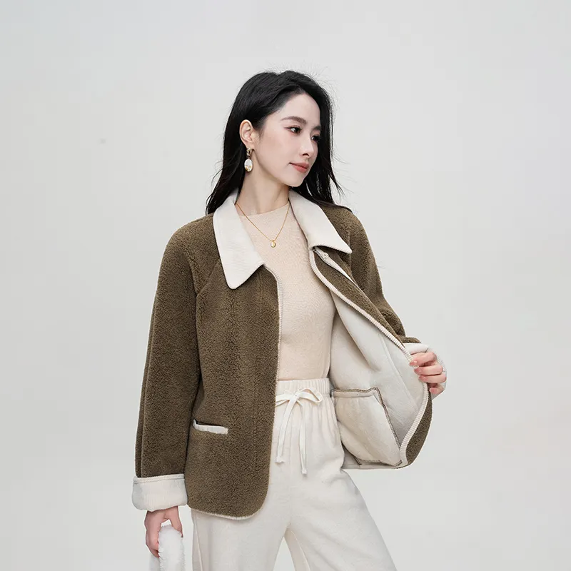 Shavani Cropped Coat Women's Milk White-6