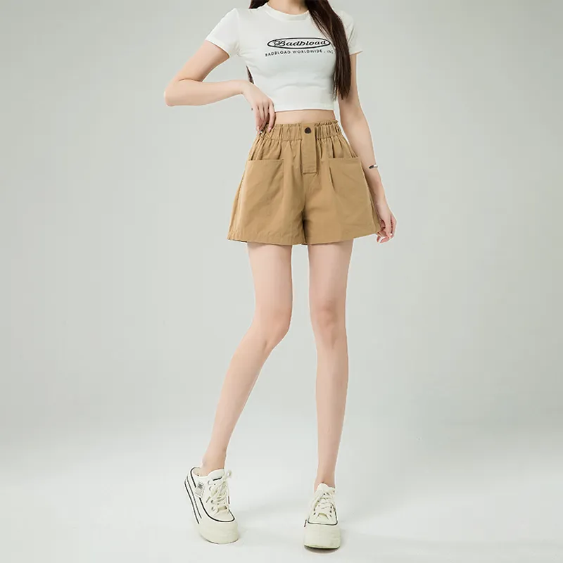 Shavani Casual Shorts Women's Khaki-2