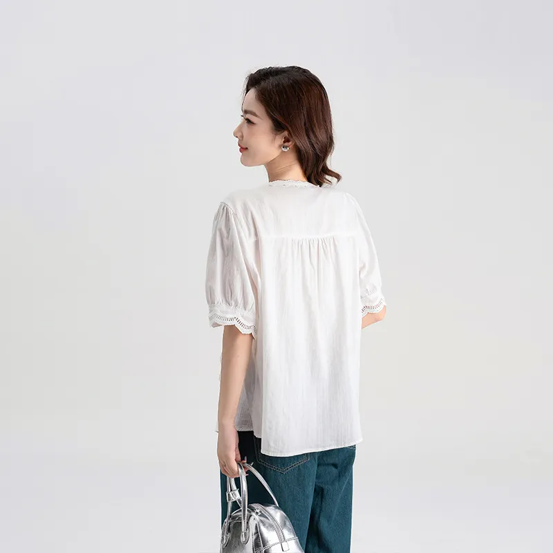 Shavani Shirts Women's White-5
