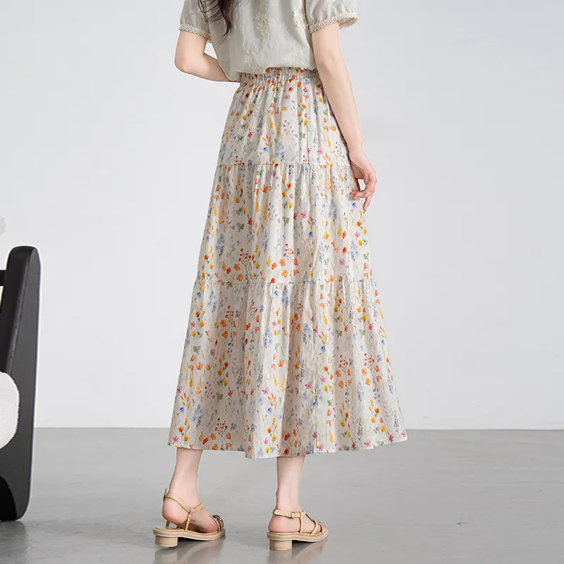 Shavani Casual Long Skirt Women's Floral-1