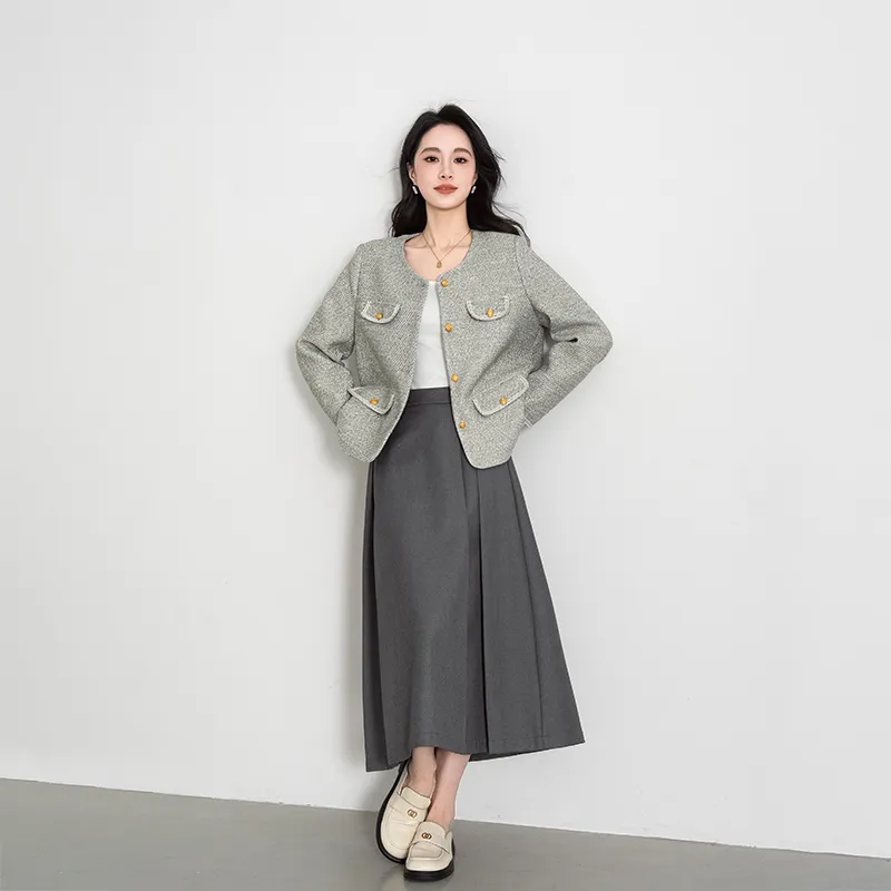 Shavani Chanel Inspired Coats Women's Turquoise-4