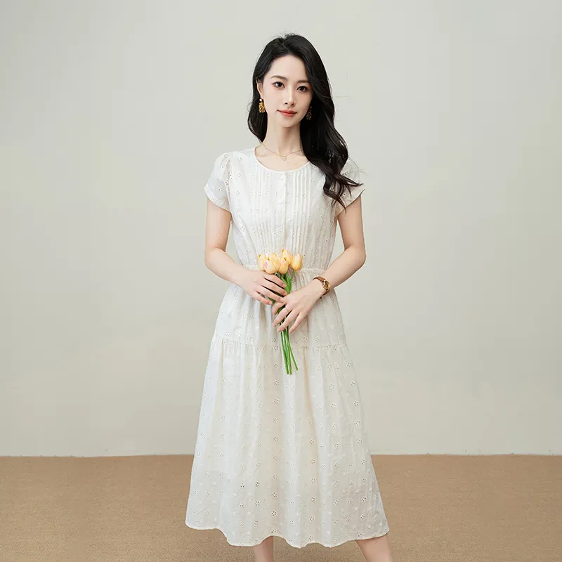 Shavani Short Sleeved Dress Women's Ecru-1