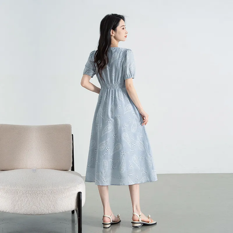 Shavani Short Sleeved Dress Women's Blue-5