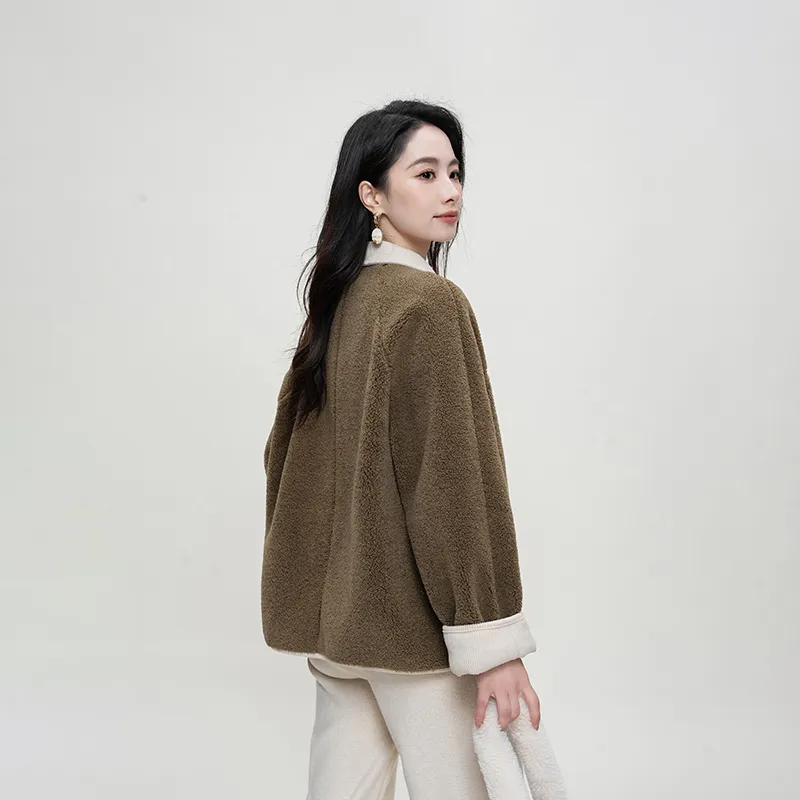 Shavani Cropped Coat Women's Milk White-5
