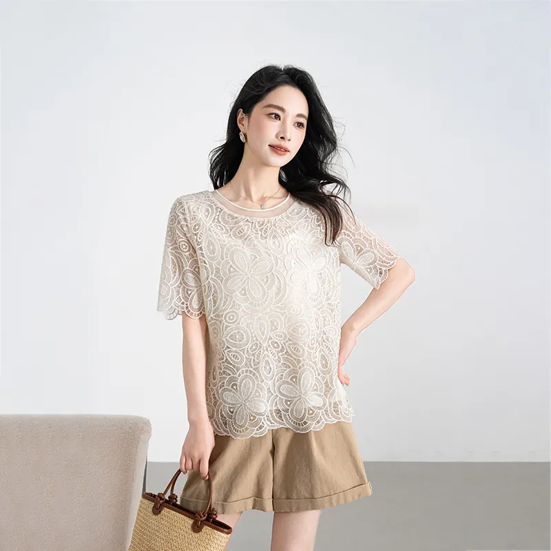 Shavani Shirt Women's Beige Apricot-3