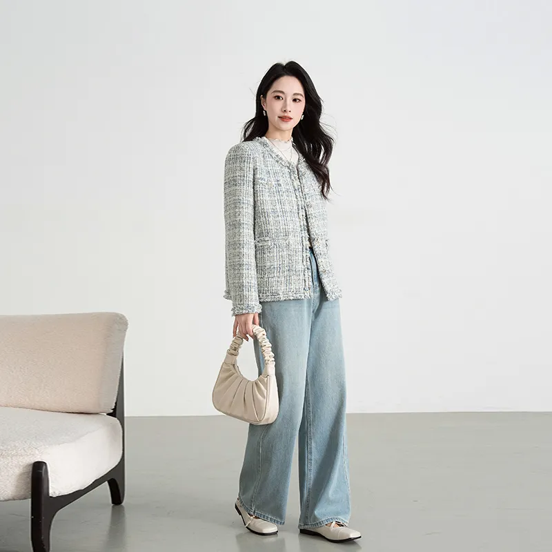 Shavani Chanel Inspired Coats Women's Blue-3