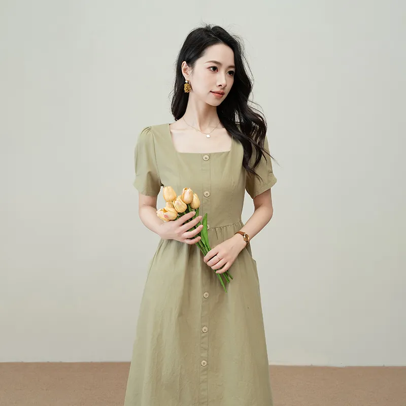 Shavani Short-Sleeved Dresses Women's Tea Green-3