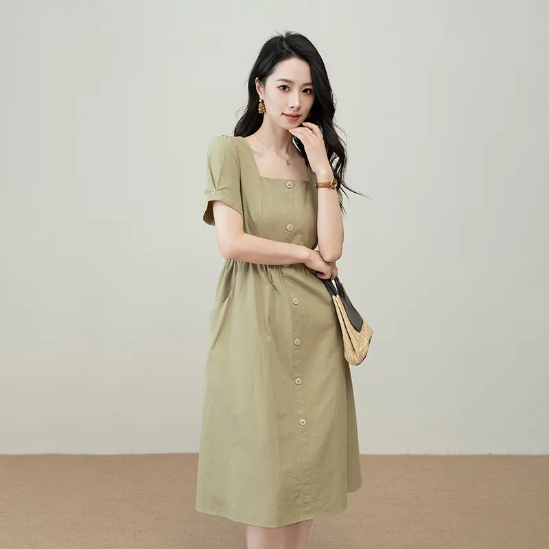 Shavani Short-Sleeved Dresses Women's Tea Green-2