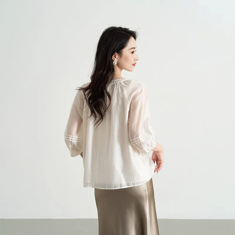 Shavani Shirt Women's Pearl White-2