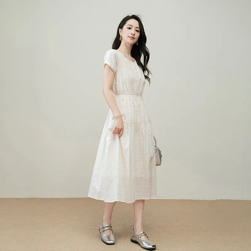 Shavani Short Sleeved Dress Women's Ecru-2