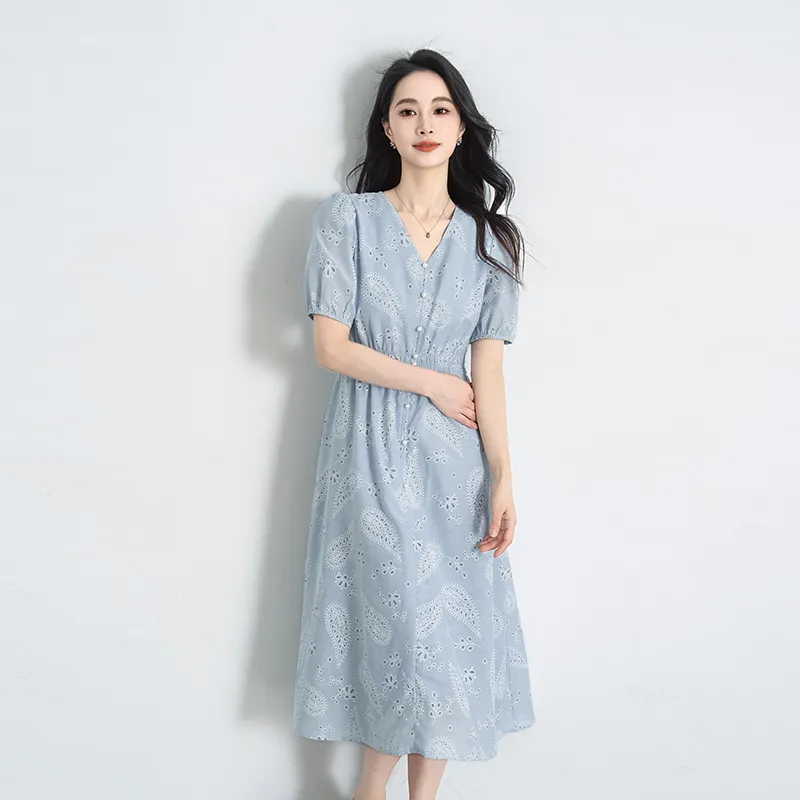 Shavani Short Sleeved Dress Women's Blue-2