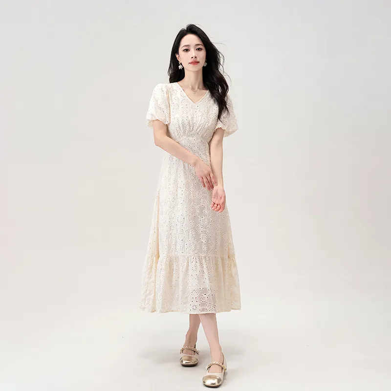 Shavani Short-Sleeved Dresses Women's Ecru-5