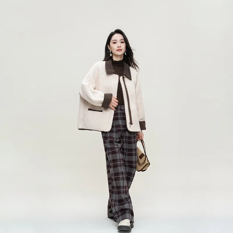 Shavani Cropped Coat Women's Milk White-2