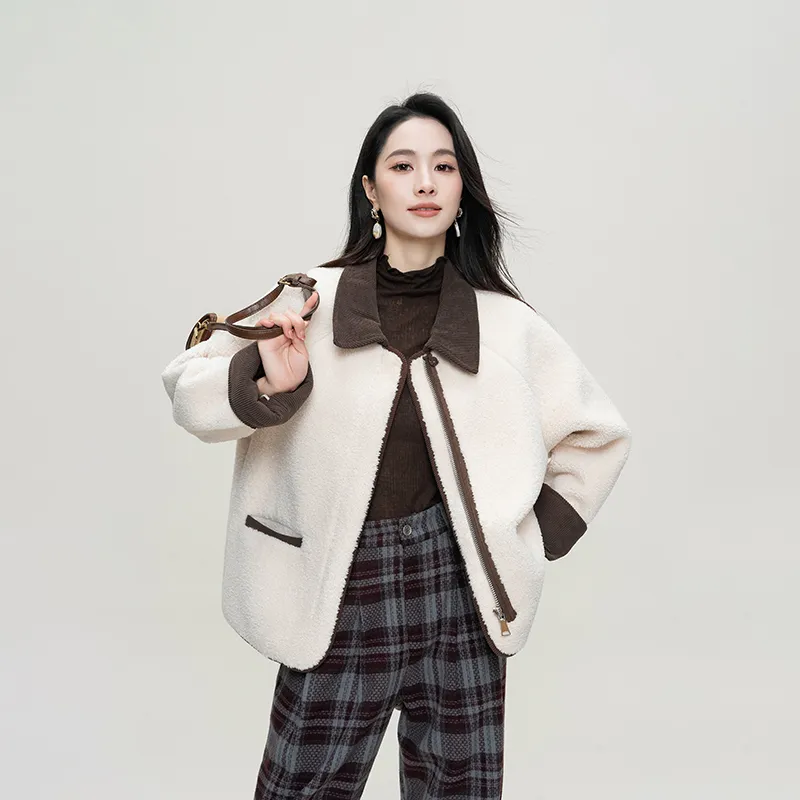 Shavani Cropped Coat Women's Milk White-1