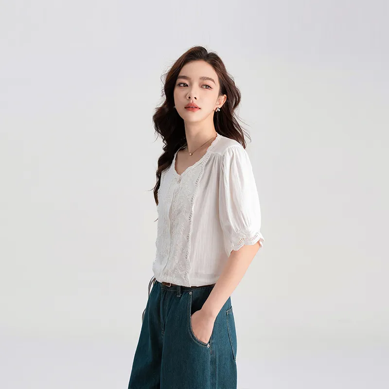 Shavani Shirts Women's White-1