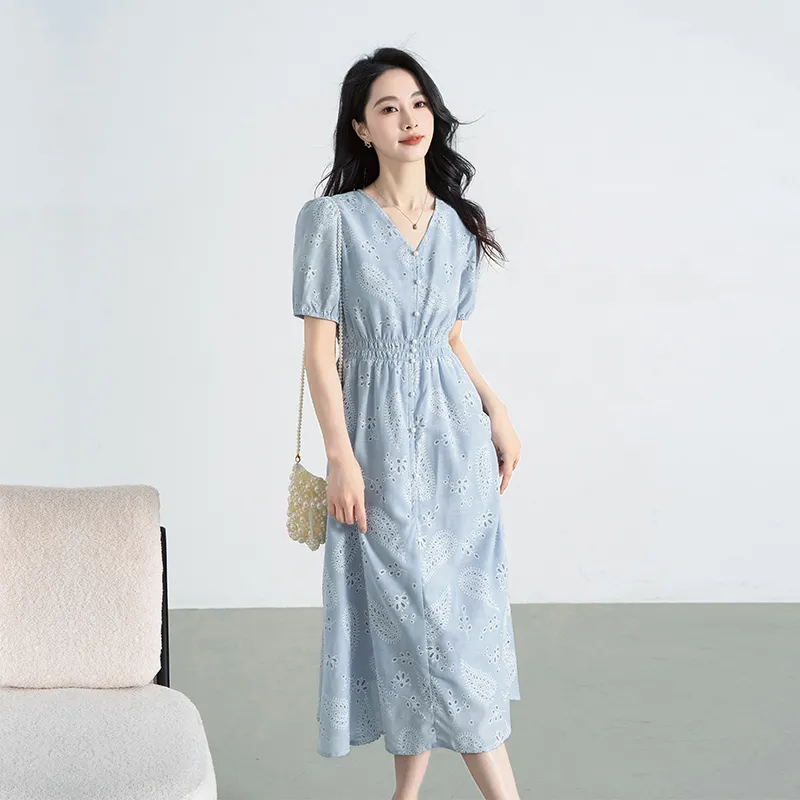 Shavani Short Sleeved Dress Women's Blue-1