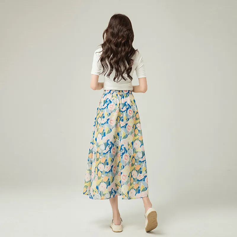 Shavani Casual Long Skirts Women's Multicolor-2
