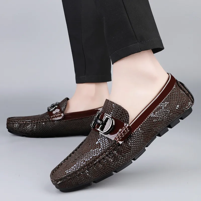 BAGE Gommino Loafers Men Brown-9