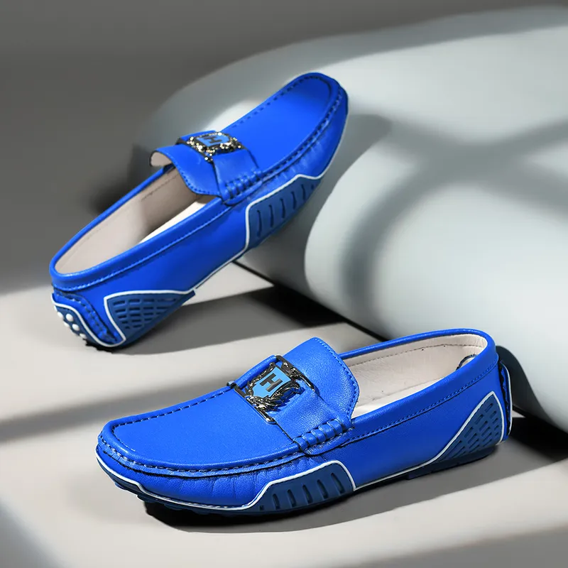 BAGE Gommino Loafers Men Green-8