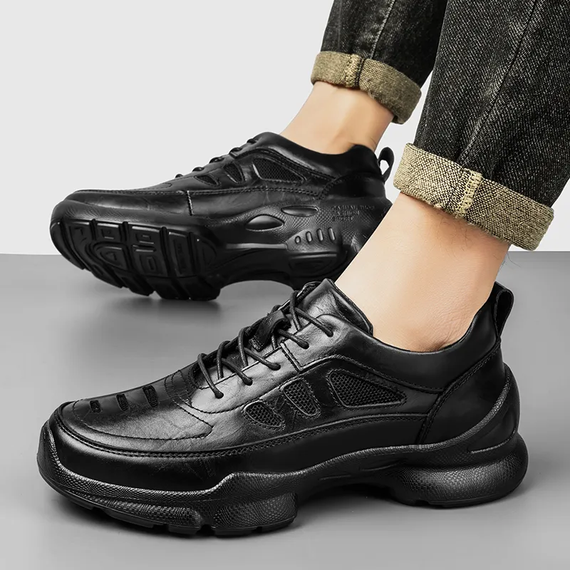 BAGE Lightweight Height Increasing Slip Resistant Low Top Casual Shoes Unisex-9