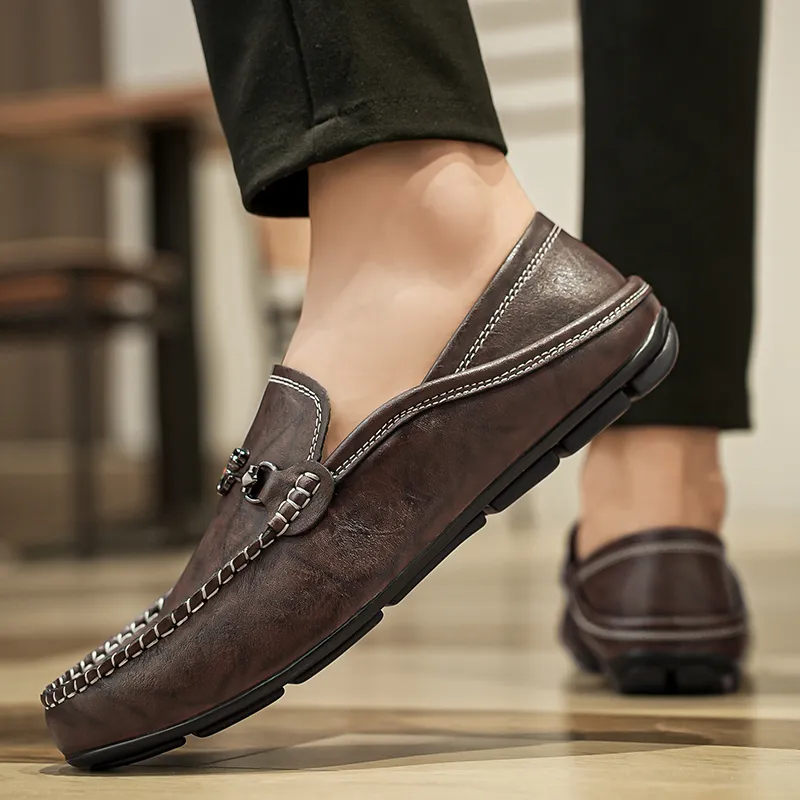 BAGE Gommino Loafers Unisex Brown-11