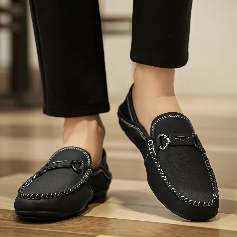 BAGE Gommino Loafers Unisex Black-10