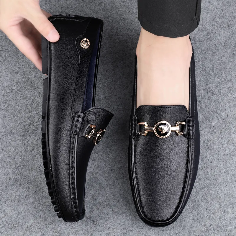 BAGE Gommino Loafers Unisex Black-6