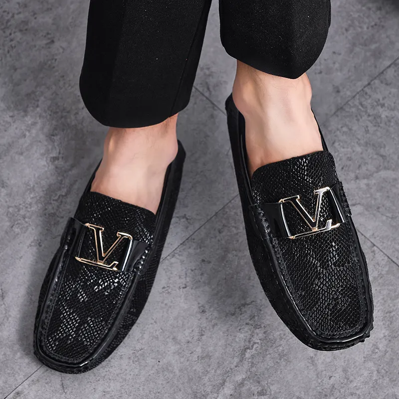 BAGE Gommino Loafers Men Black-10