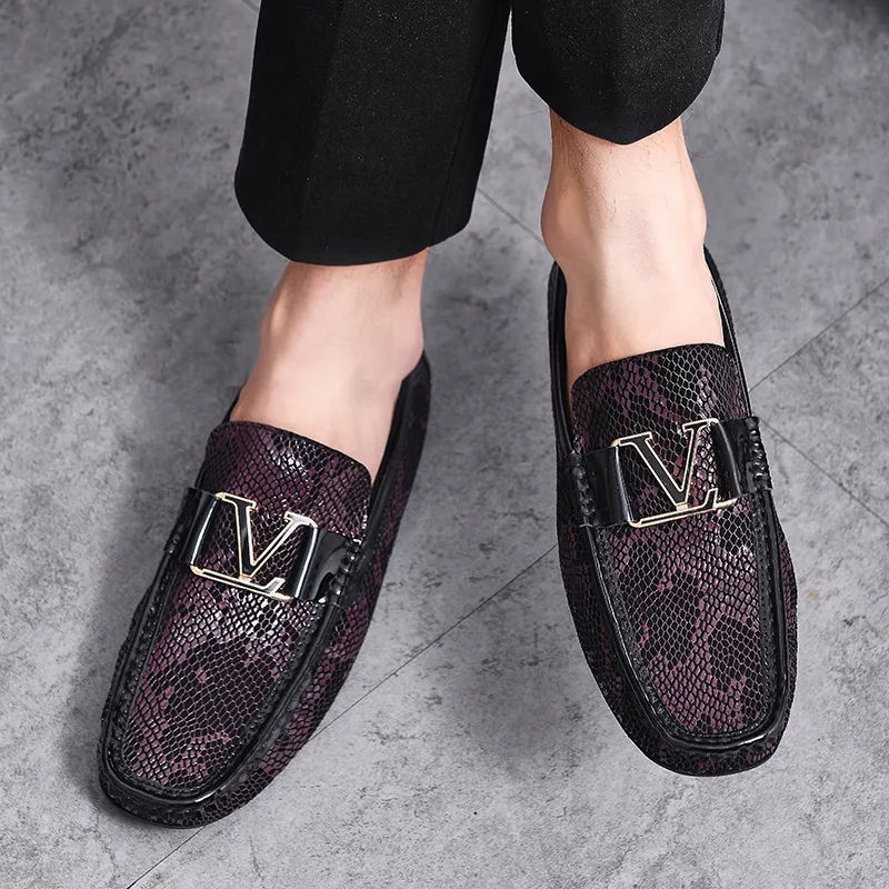 BAGE Gommino Loafers Men Black-4