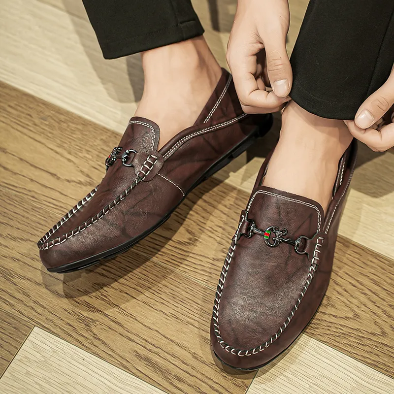 BAGE Gommino Loafers Unisex Brown-13