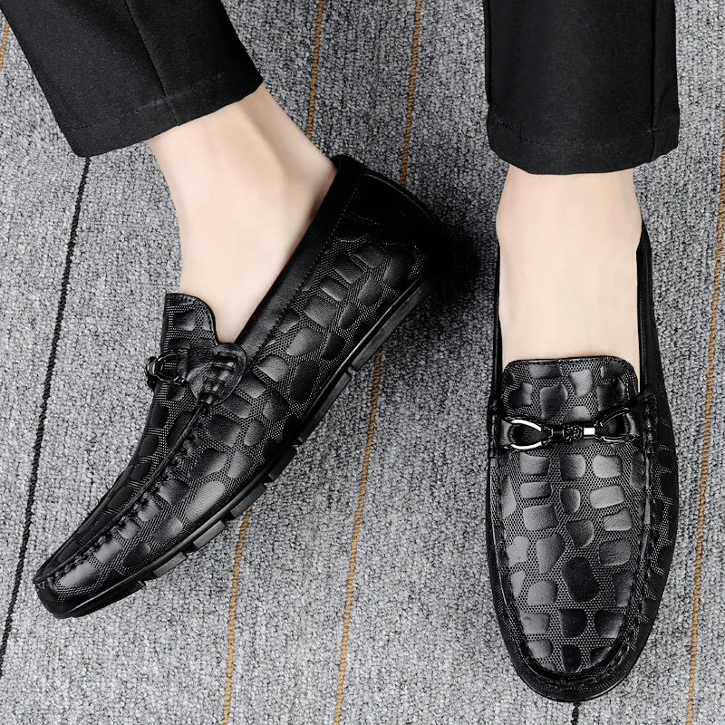 BAGE Gommino Loafers Unisex Black-8