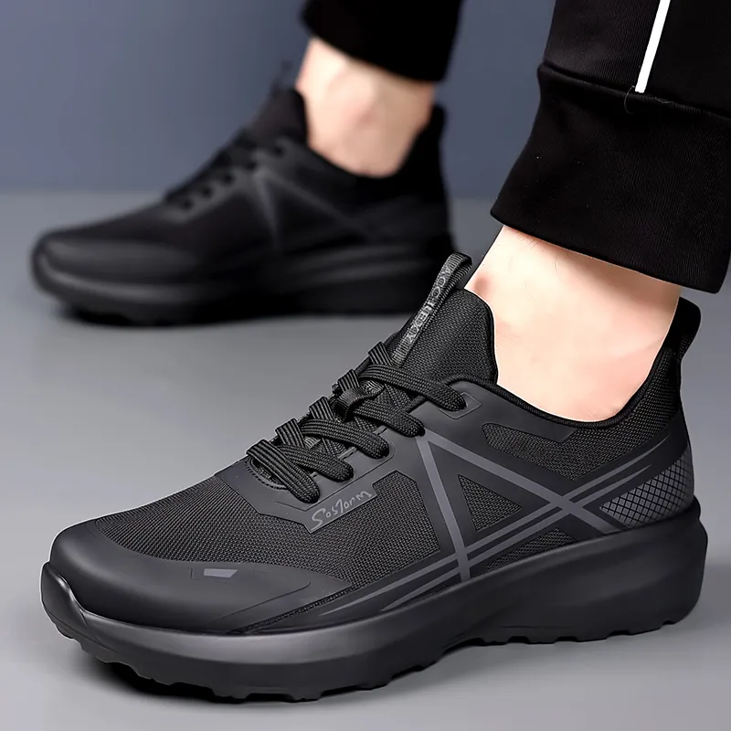 BAGE Abrasion Resistant Height Increasing Slip Resistant Low Top Casual Shoes Men's-2
