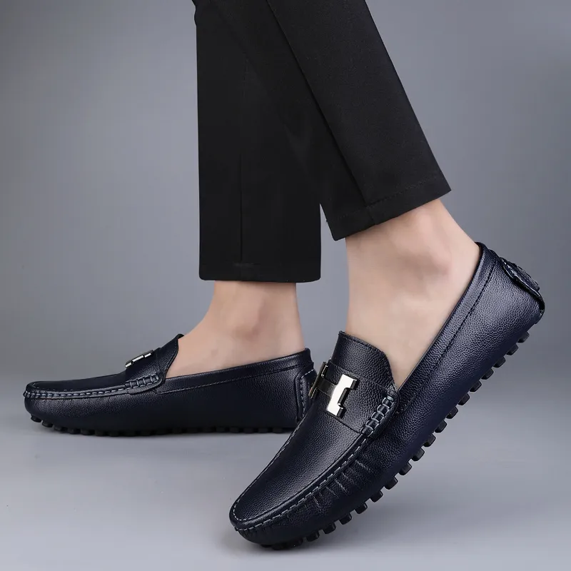 BAGE Gommino Loafers Men Black-11