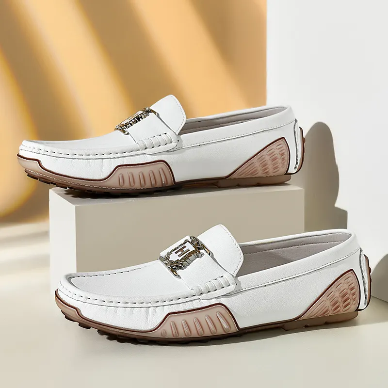 BAGE Gommino Loafers Men Green-3