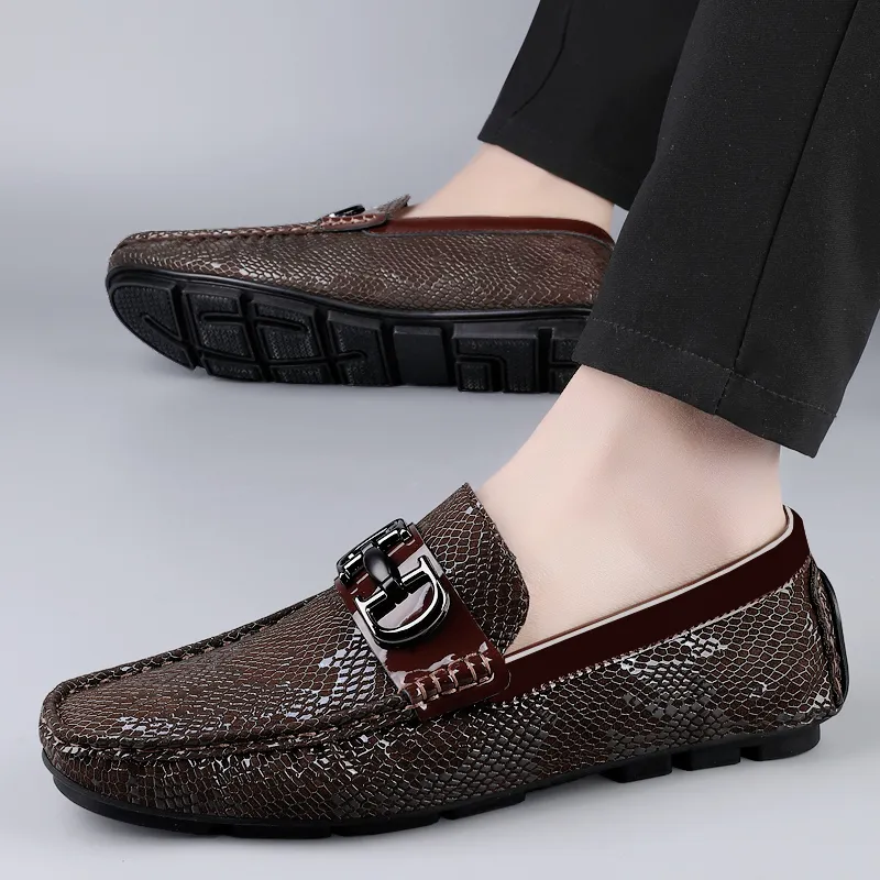 BAGE Gommino Loafers Men Brown-8