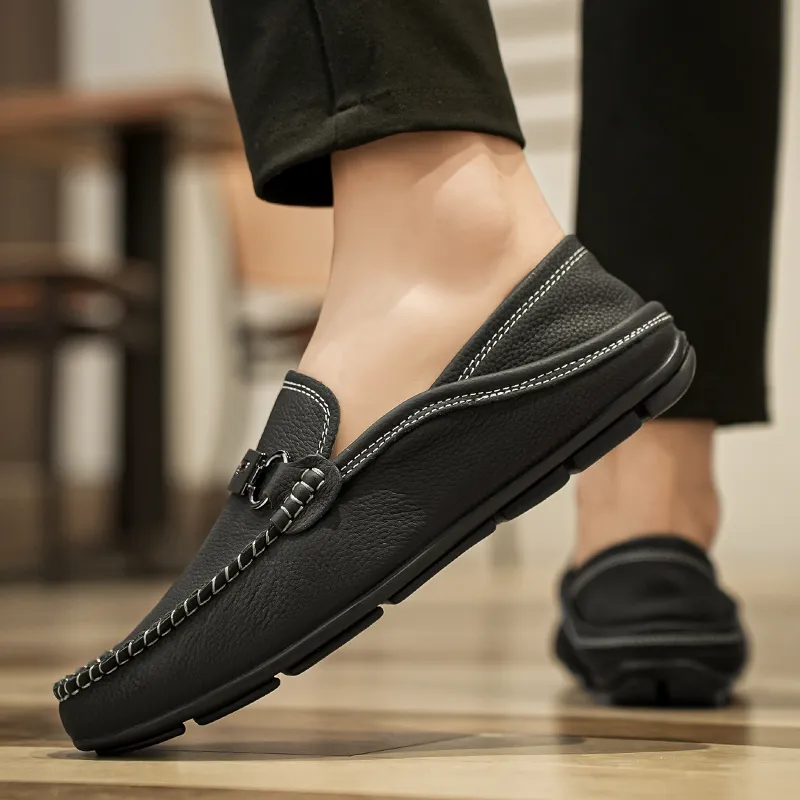 BAGE Gommino Loafers Unisex Black-9