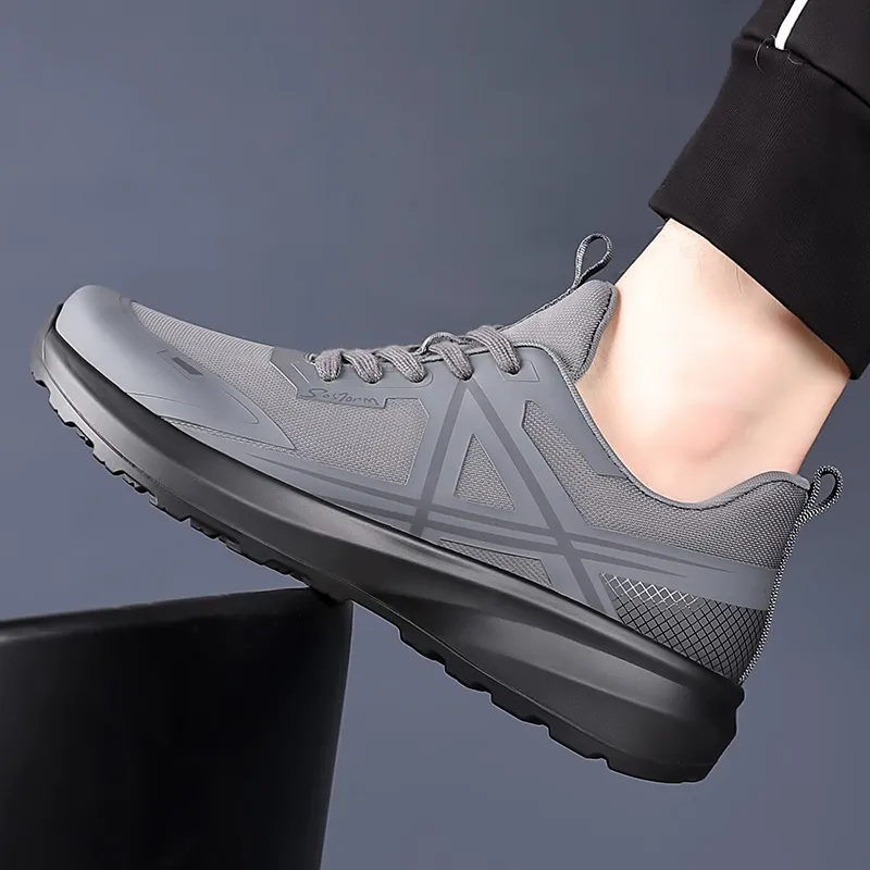 BAGE Abrasion Resistant Height Increasing Slip Resistant Low Top Casual Shoes Men's-7