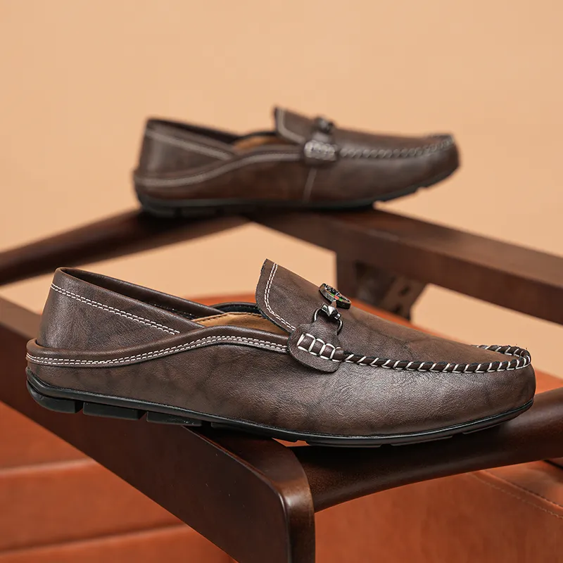 BAGE Gommino Loafers Unisex Brown-10