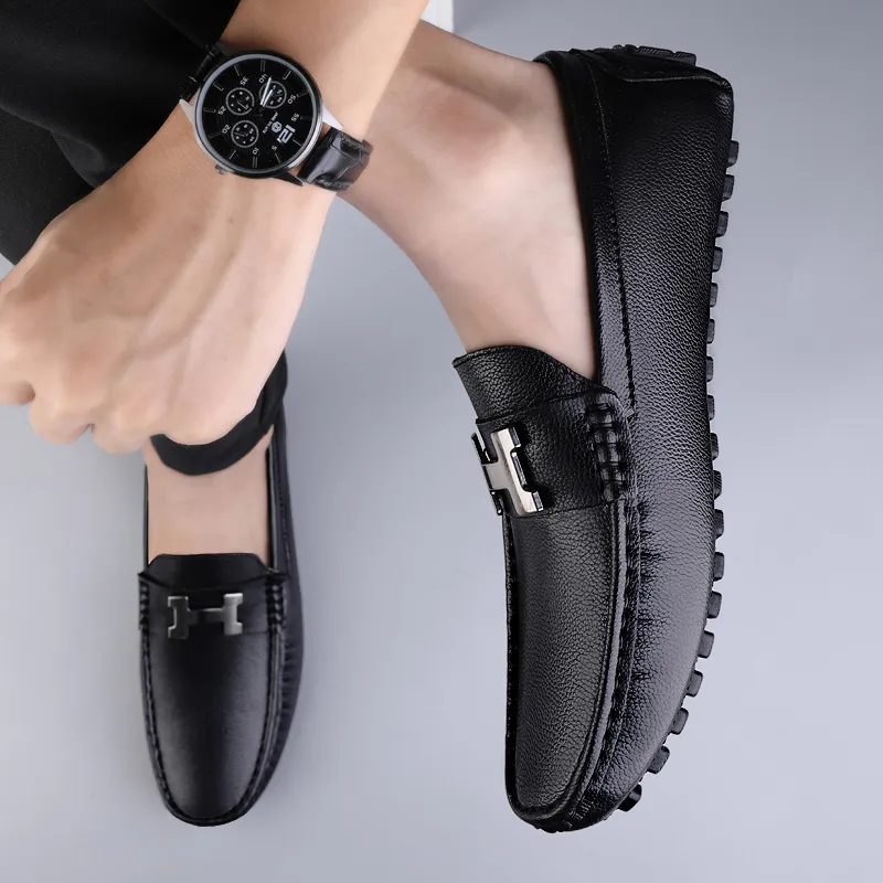 BAGE Gommino Loafers Men Black-15