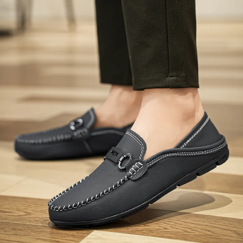 BAGE Gommino Loafers Unisex Black-3