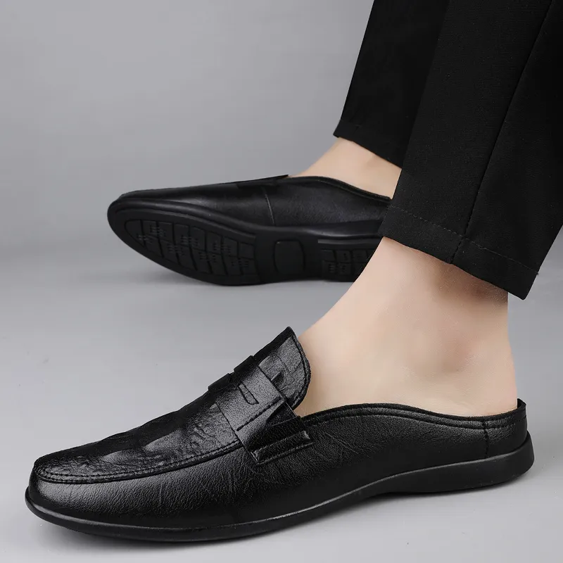 BAGE Rubber Sole Abrasion Resistant Slip Resistant Closed Toe Slippers Unisex Black-8