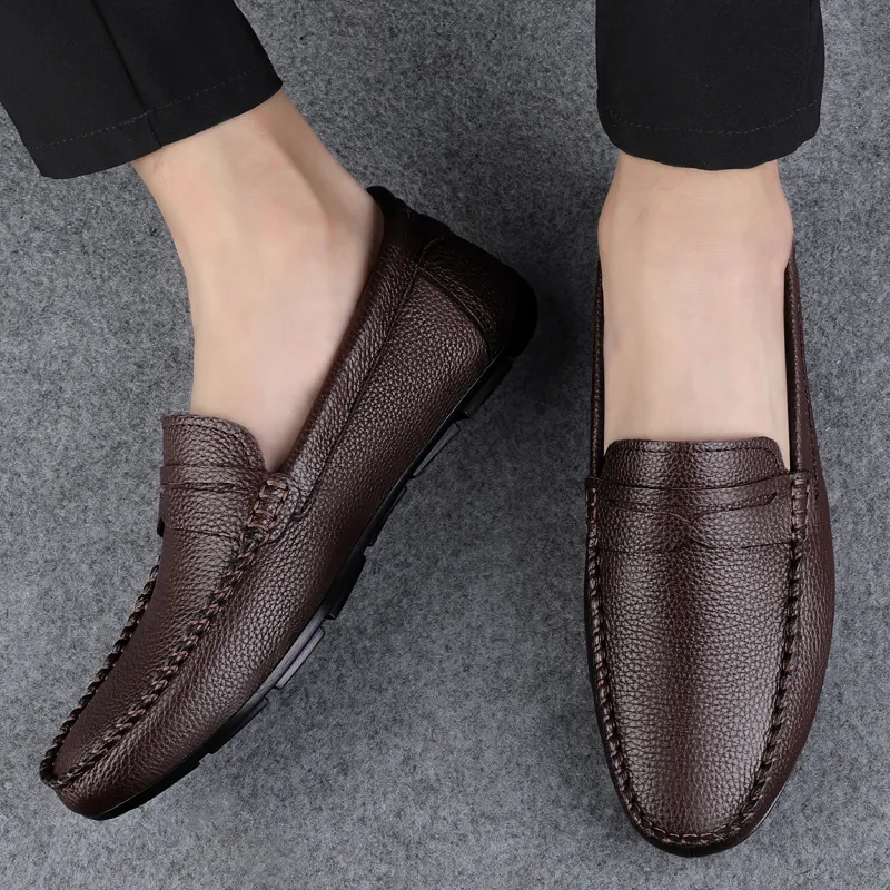 BAGE Gommino Loafers Unisex Brown-13