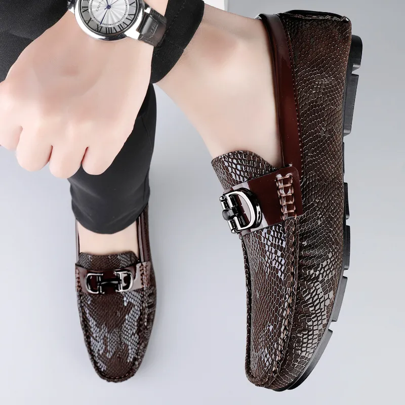 BAGE Gommino Loafers Men Brown-10