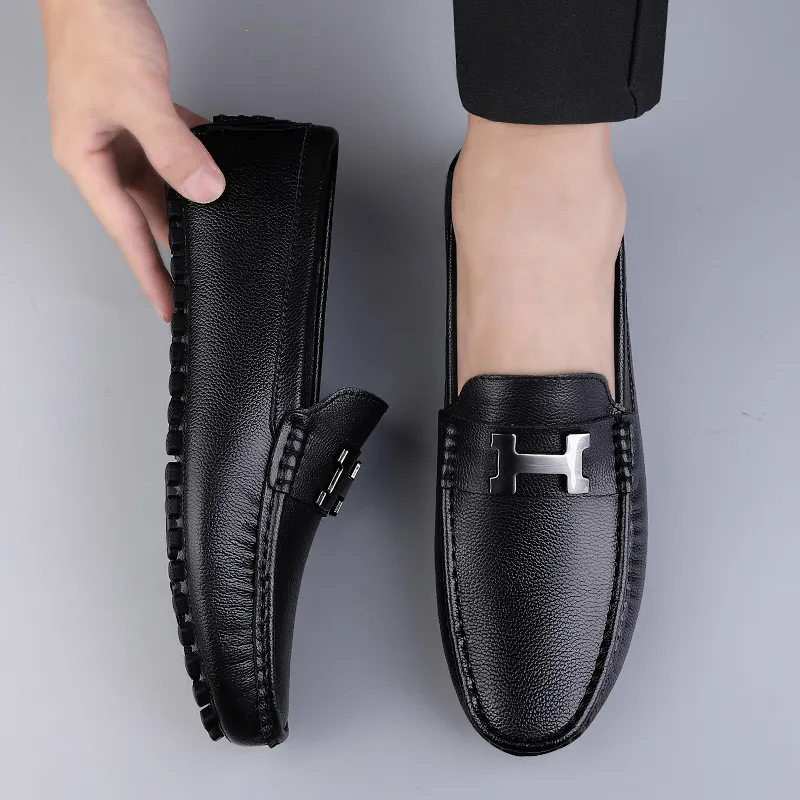 BAGE Gommino Loafers Men Black-13